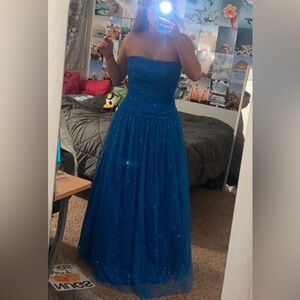 Royal Blue Strapless Sparkle Gown